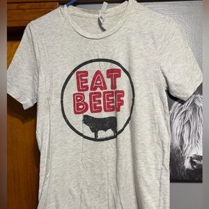 Gray 'Eat Beef' Graphic T-Shirt